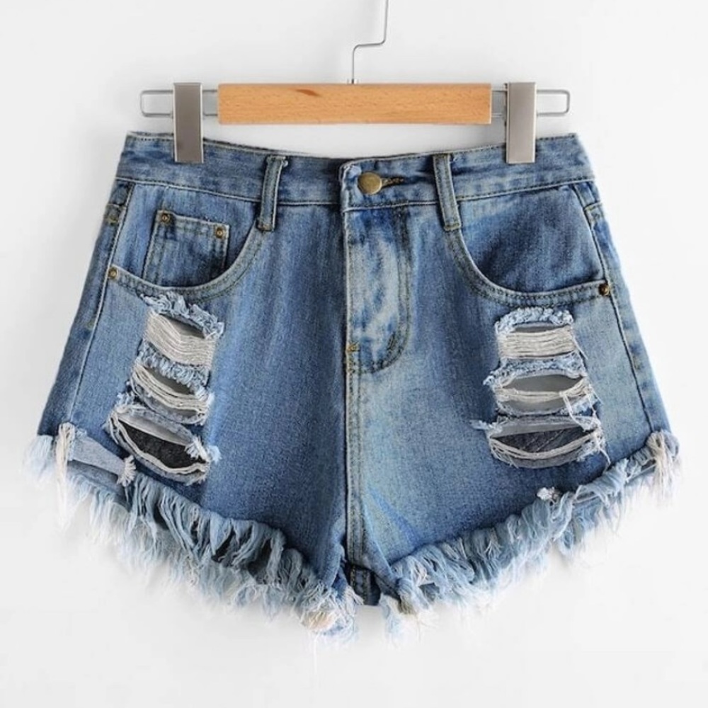 Shein ripped frayed denim shorts PLUS SIZE